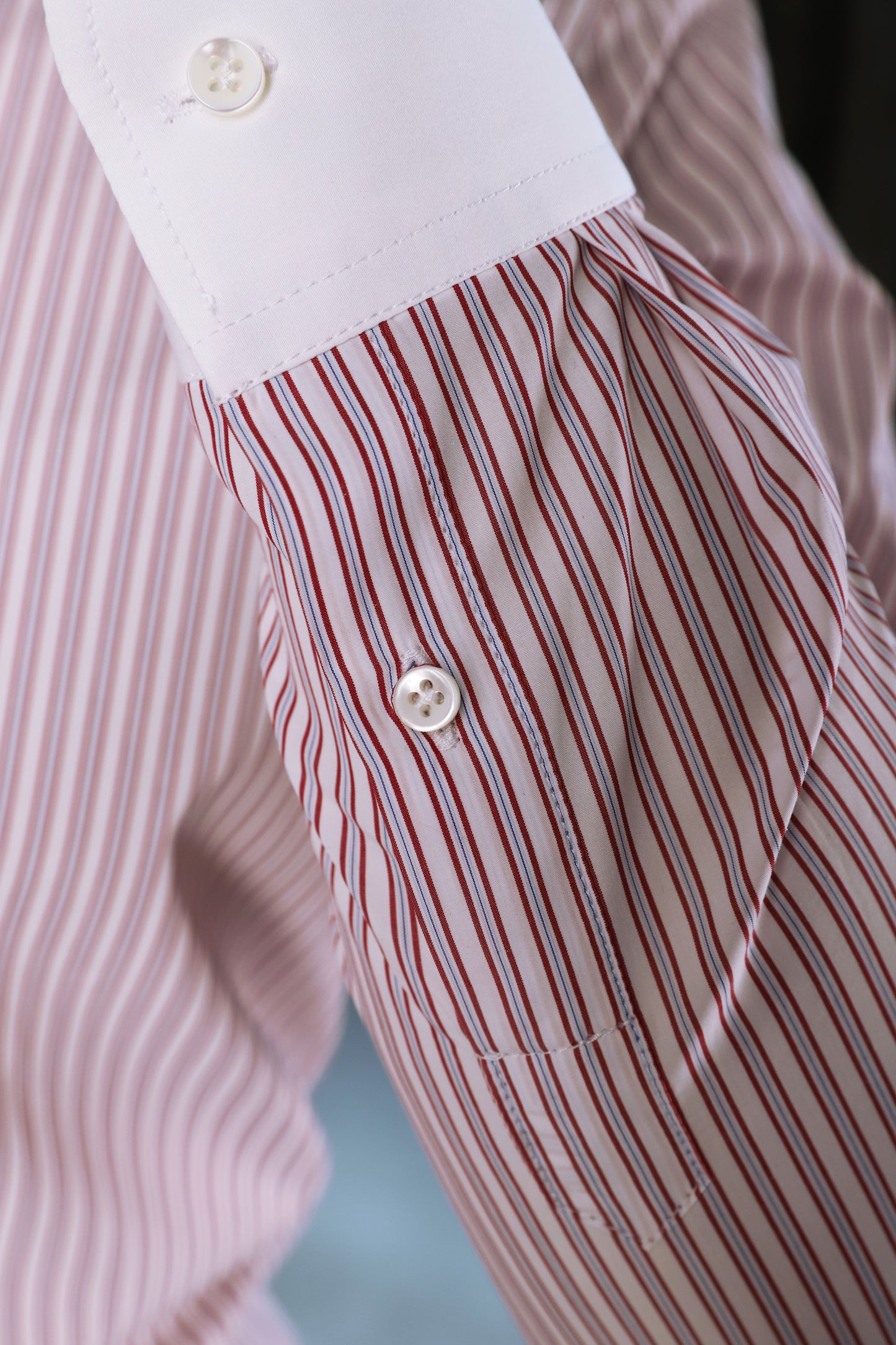 N°5 Striped Fine long sleeve poplin shirt slim fit