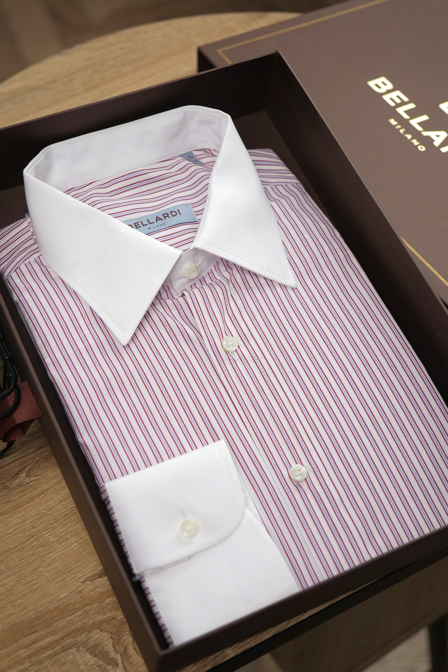 N°5 Striped Fine long sleeve poplin shirt slim fit